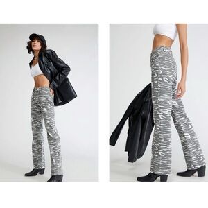 Guess Y2K Go Zebra Print Bootcut Jeans Pants Womens 30